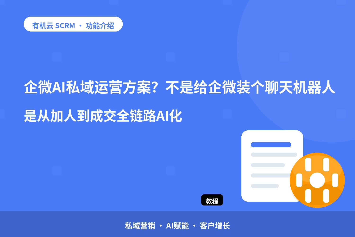 企微AI私域运营方案？不是给企微装个聊天机器人，是从加人到成交全链路AI化 配图