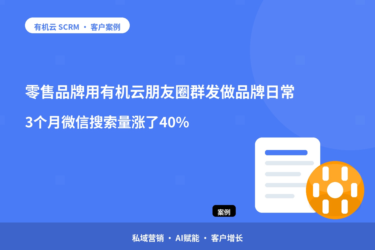 有机云客户案例｜零售品牌用有机云朋友圈群发做品牌日常，3个月微信搜索量涨了40% 配图