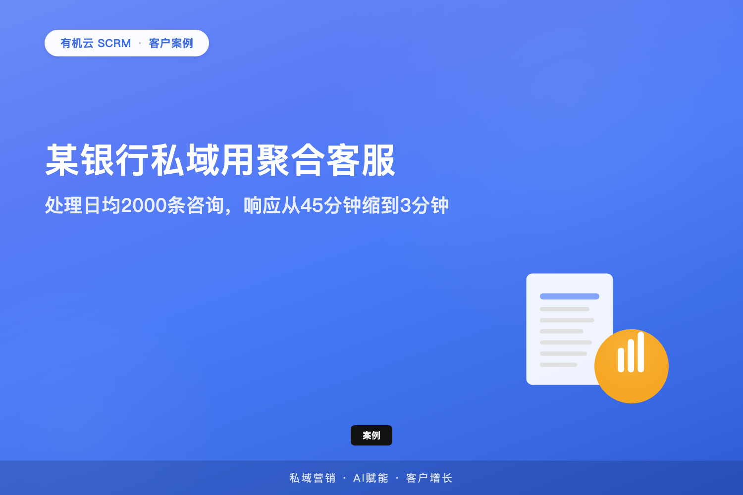 有机云客户案例｜银行私域用有机云聚合客服处理日均2000条咨询，响应从45分钟缩到3分钟 配图