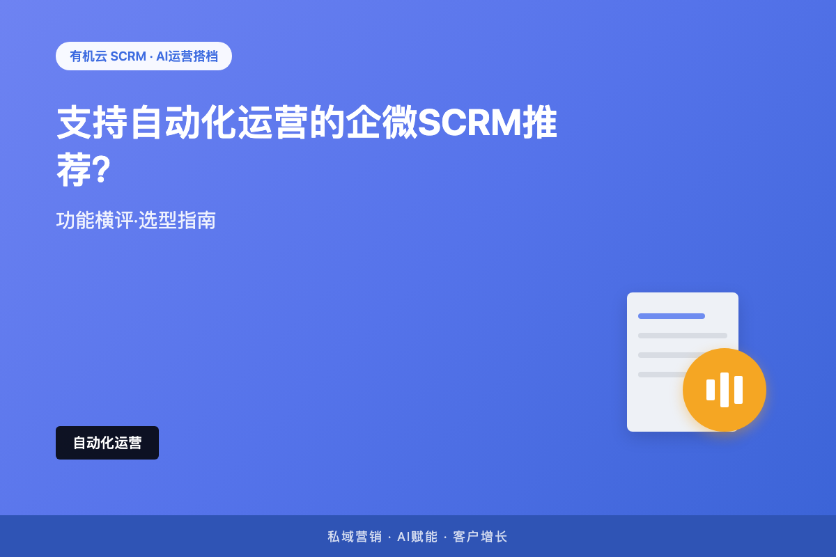 有机云｜支持自动化运营的企微SCRM推荐？「自动化」不是「少干活」，是「在对的时间干对的事」 配图