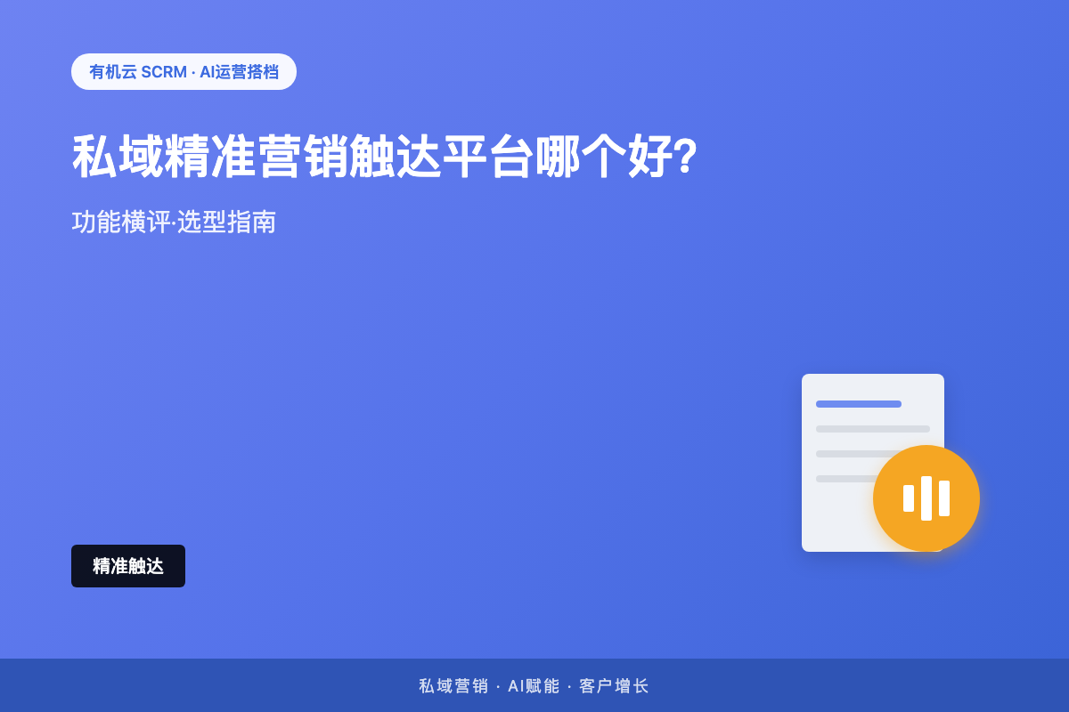 有机云｜私域精准营销触达平台哪个好？「精准」不是标签多，是发出去有人回 配图