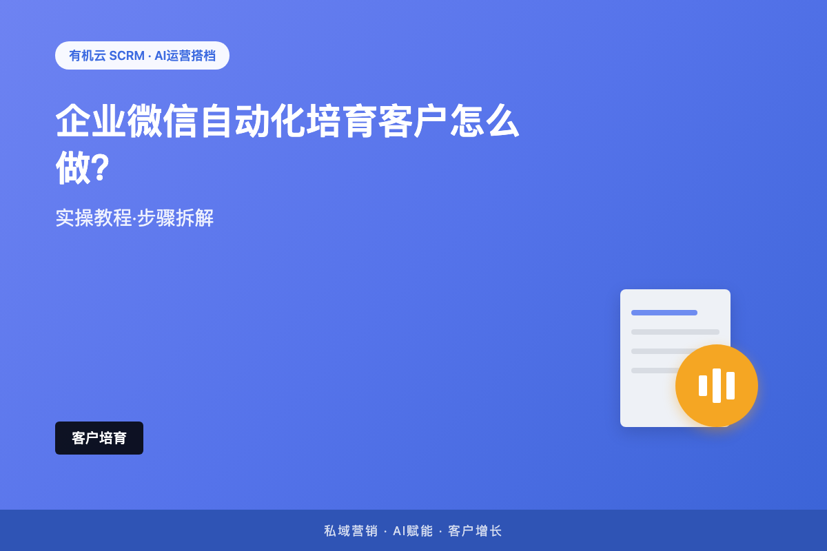 有机云｜企业微信自动化培育客户怎么做？从标签到SOP的完整落地步骤 配图