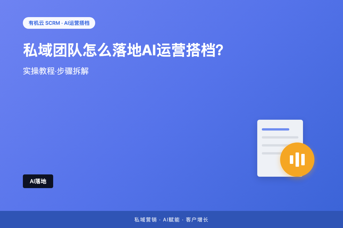 有机云｜私域团队怎么落地AI运营搭档？从选工具到跑通流程的实操避坑 配图